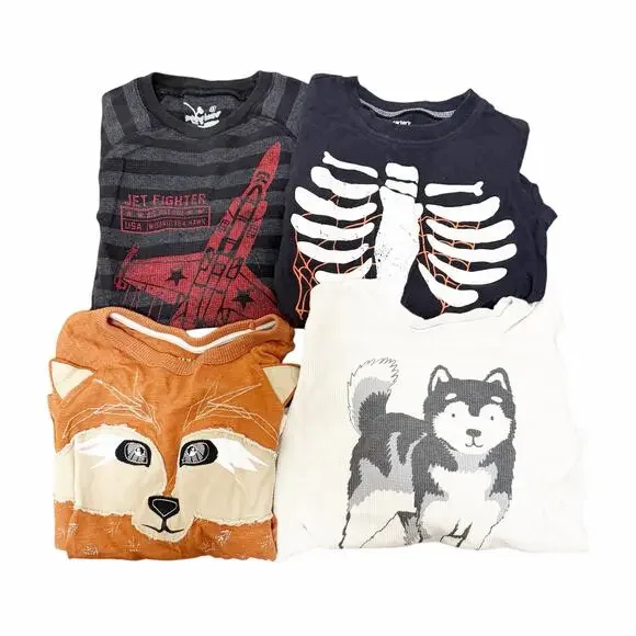 Lot of 4 Boys 4T Long Sleeve Shirts