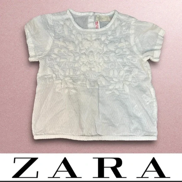 Zara Embroidered Top,‎ Size 18-24 M, MSRP $25.90