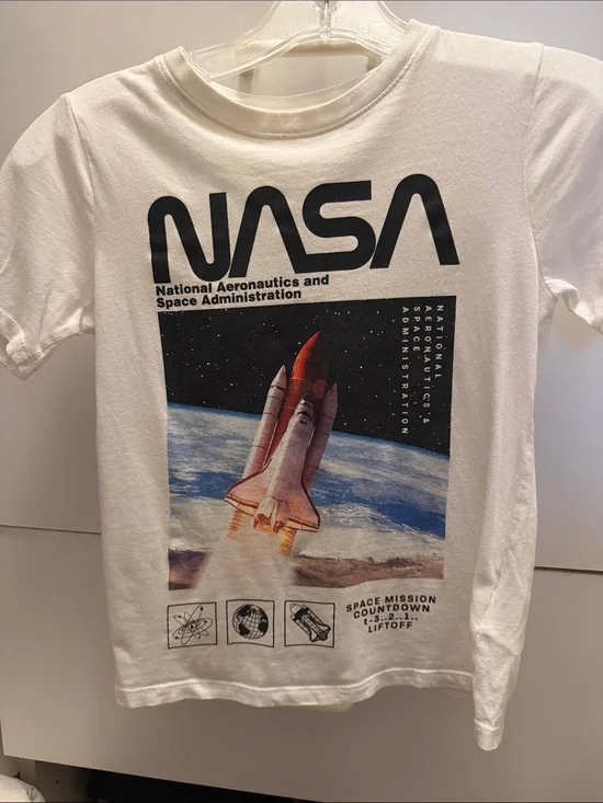H&M White Kids NASA Space Shuttle Graphic Tee