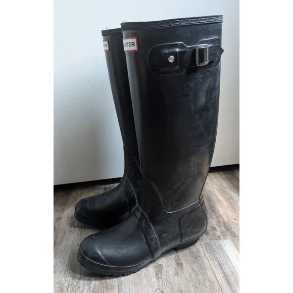 Hunter W23499 Hunter Original Tall Rain Boot Black Women's Size 9 Water Proof