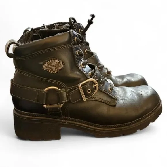 Vintage Womens Harley-Davidson Leather Boots SZ 6.5
