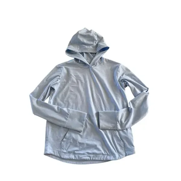 Athleta Girl Uptempo Hooded Top Light Blue Pullover Hoodie M (8-10)