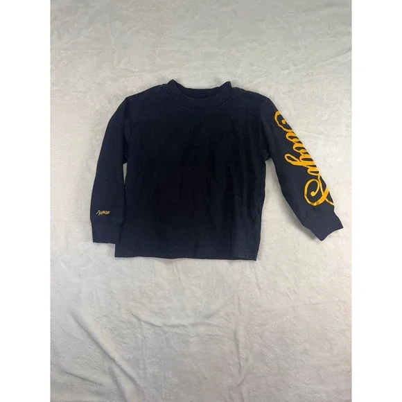 Coogi Long Sleeve T-Shirt 3T Black Gold Script Logo Graphic Kids Toddler