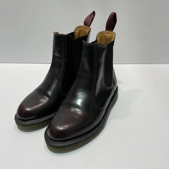 Dr. Martens Flora Burgundy Arcadia Leather Chelsea Boots Womens Size 5 US L 3 UK