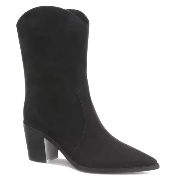 NEW On 34th Gemma Stacked Heel Booties Black Size 5M Pointed Toe