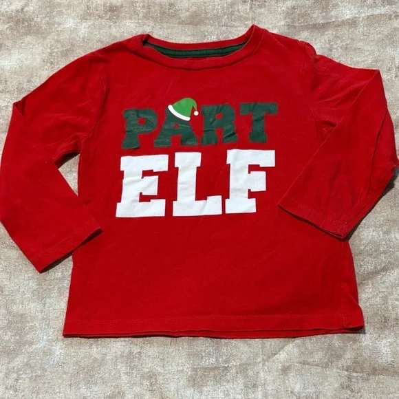 Falls Creek Red and Green 'Part Elf' Long Sleeve Shirt