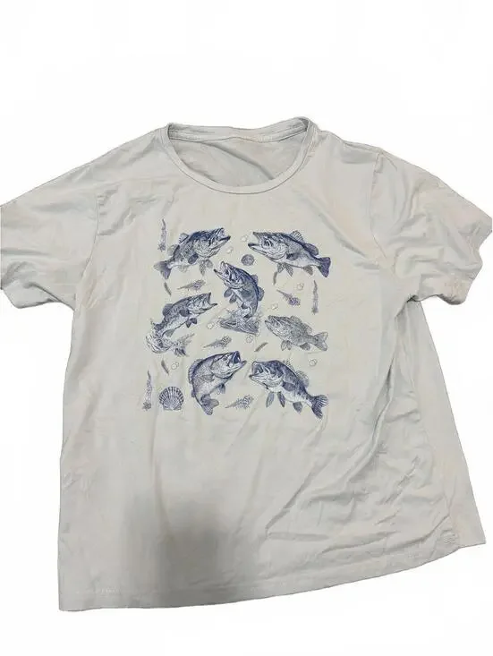 SHEIN Boys White Fish Print T-Shirt 16Y