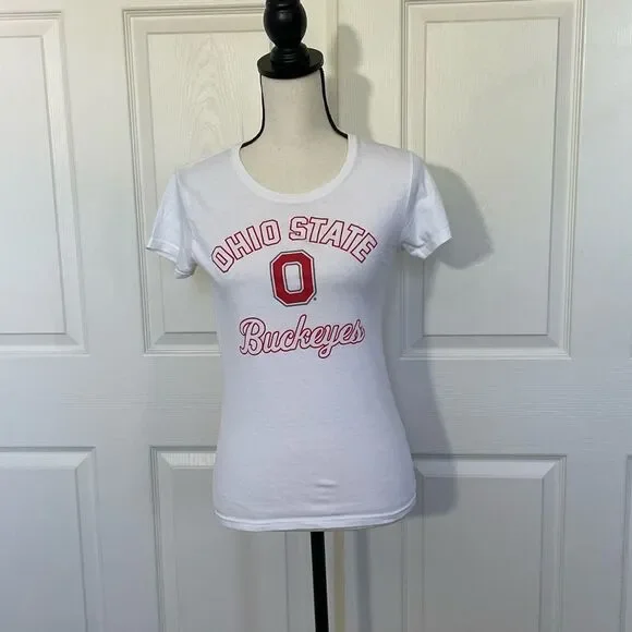 The Ohio State Buckeyes White Short Sleeve T-Shirt, Medium