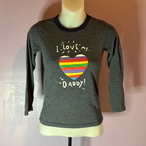 I Love My Daddy Blue Long Sleeve T-Shirt Size 6-7 Kids Girls