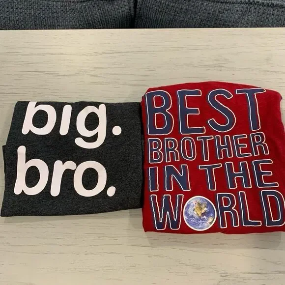 Big Bro and Best Brother Kids T-Shirts - Red and Black