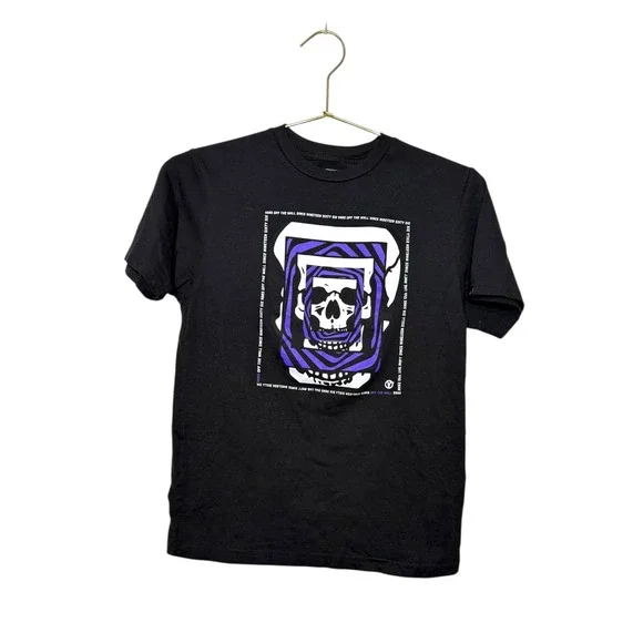 Vans Kids Black Skull Graphic T Shirt‎ Classic Fit M 10/12 Streetwear Skater