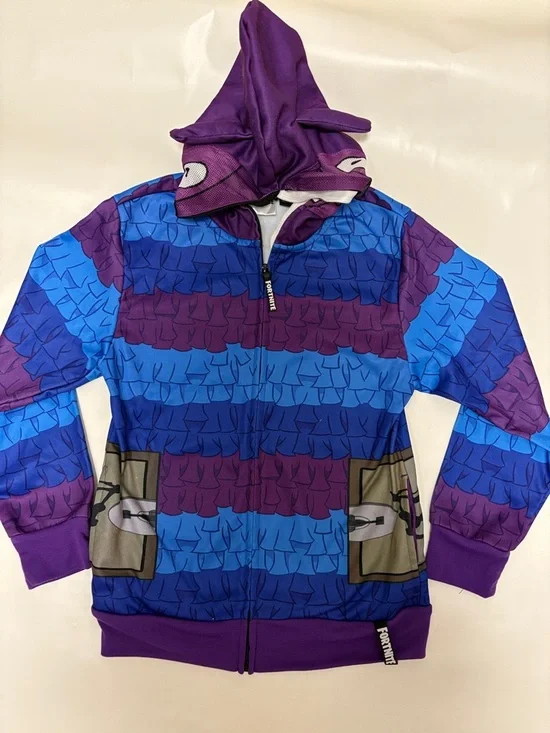 Fortnite Loot Llama Piñata Purple Zip Hoodie Hoody Sweatshirt Cosplay