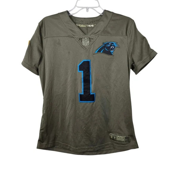 Nike NFL Cam Newton USA Panthers Olive Green Jersey Shirt Kids M