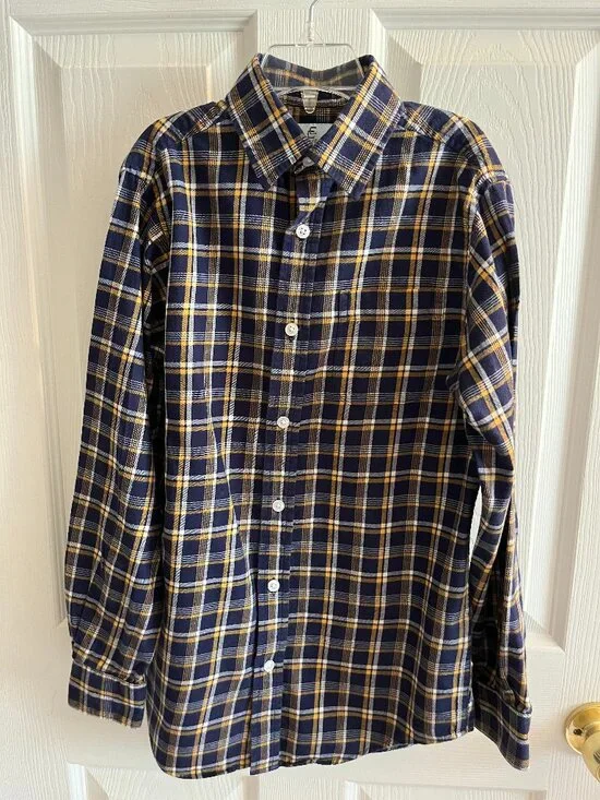 Boys 10-12 Class Club long sleeved button down plaid shirt