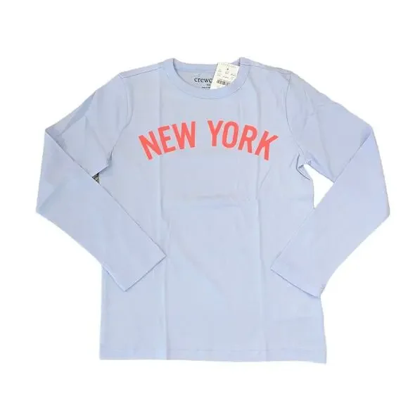 NWT J. Crew Girls' Light Blue Long-Sleeve W/