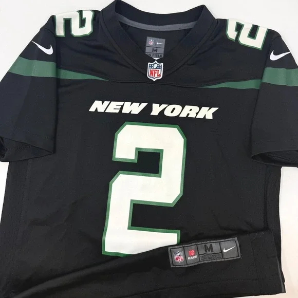Nike Zach Wilson New York Jets Jersey Youth Medium 10-12 Black NFL Football