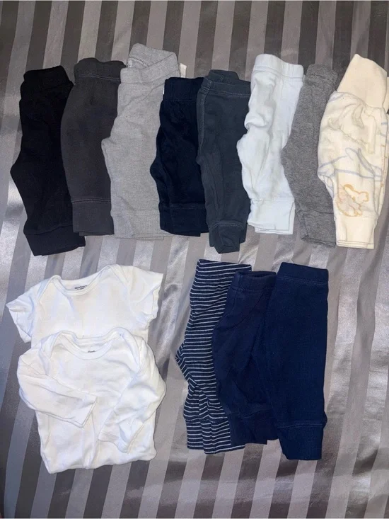 Carter's Navy, Gray, Black & White Toddler Joggers and Onesies Bundle