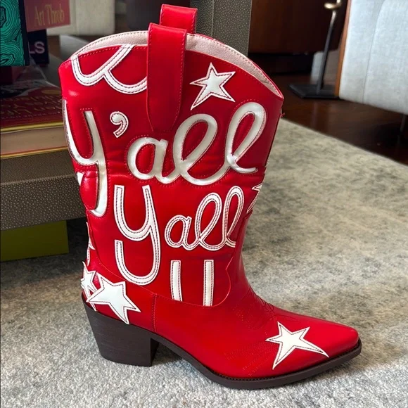 Red Y'all Western Ankle Bootie - Brand Unknown