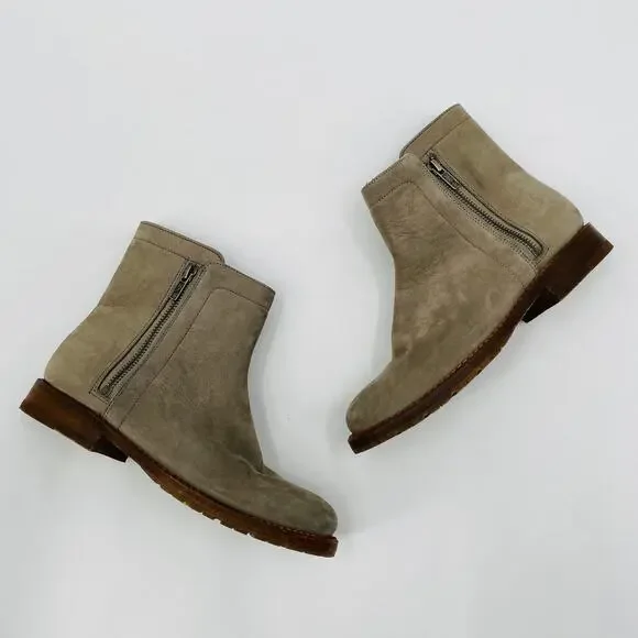 Frye 7‎ taupe suede leather Natalie booties