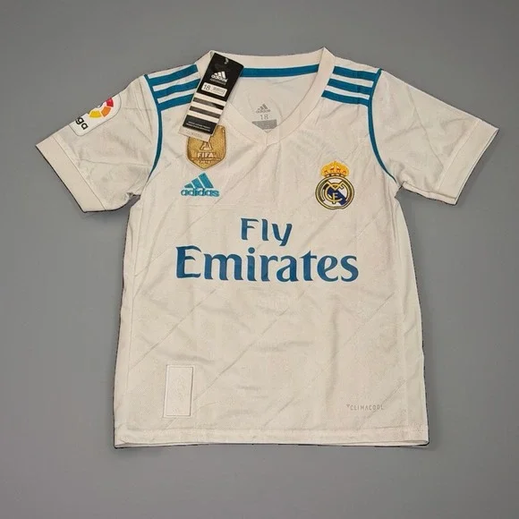 NEW Adidas Real Madrid 17/18 Home Jersey Baby 18MO White FIFA Patch Climacool