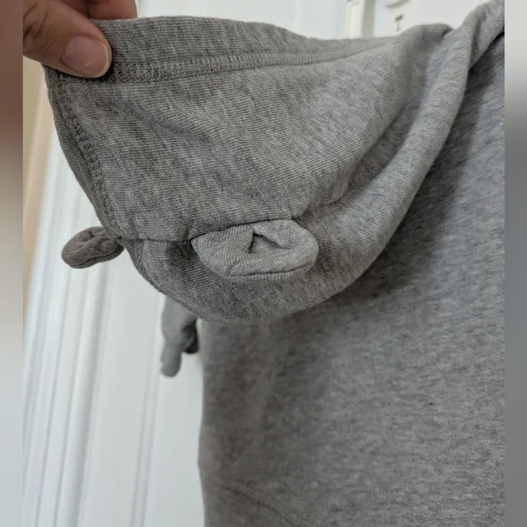 Hanna Andersson Gray Baby Bear Ears Zip Hoodie
