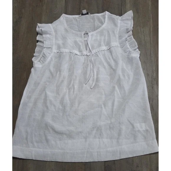 Counterparts White Blouse Tie Front Shirt Youth Girls Large