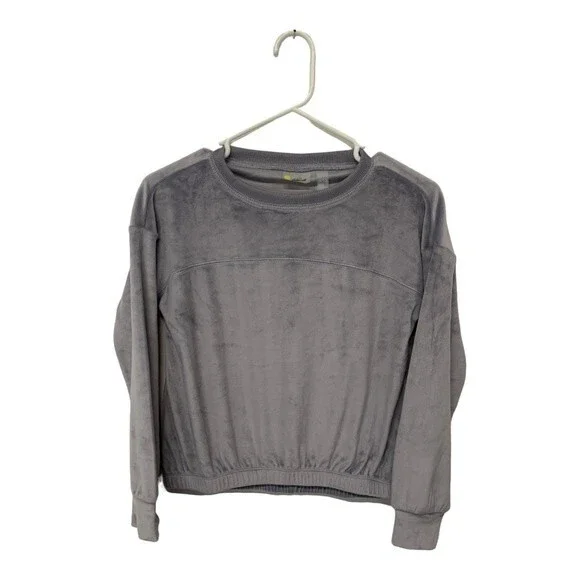 NWOT Zella | Velour Pullover Crewneck Purple Grey Sweatshirt Girls Elastic Comfy