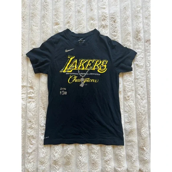 Nike Kids Los Angeles Lakers 2020 NBA Champions Dri-FIT T-Shirt Black Small S