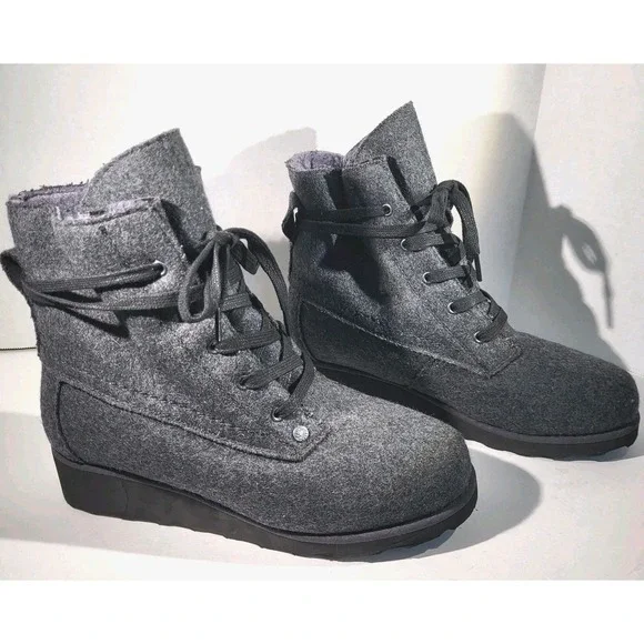 Bearpaw Krista Women's High-top Ankle Boots 9 Lined Charcoal Gray Wool [620]‎