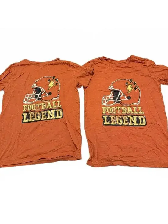 Cat & Jack Boys Orange Football Legend Tee Lot of 2 XXL