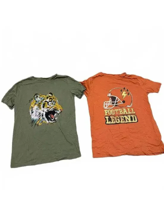 Cat & Jack Boys XXL Graphic Tees Tiger & Football Lot of 2