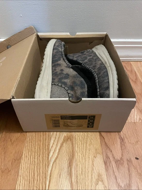 Hey Dude Kids Slip-On Sneakers in Leopard Print Brown