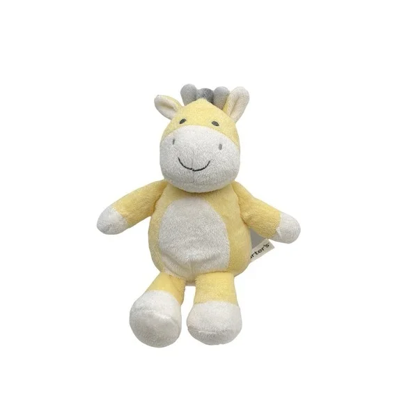 Carters Yellow White Gray Plush Giraffe Soft Stuffed Baby Toy Lightly Weighted