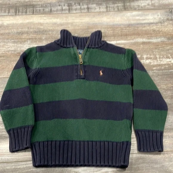 POLO by Ralph Lauren Green Blue Striped Sweater