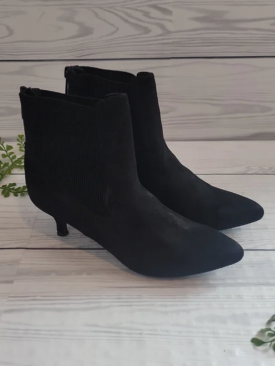 Impo Stretch Emilia Bootie Women's Black Pointed-Toe Ankle Boots - Size 7