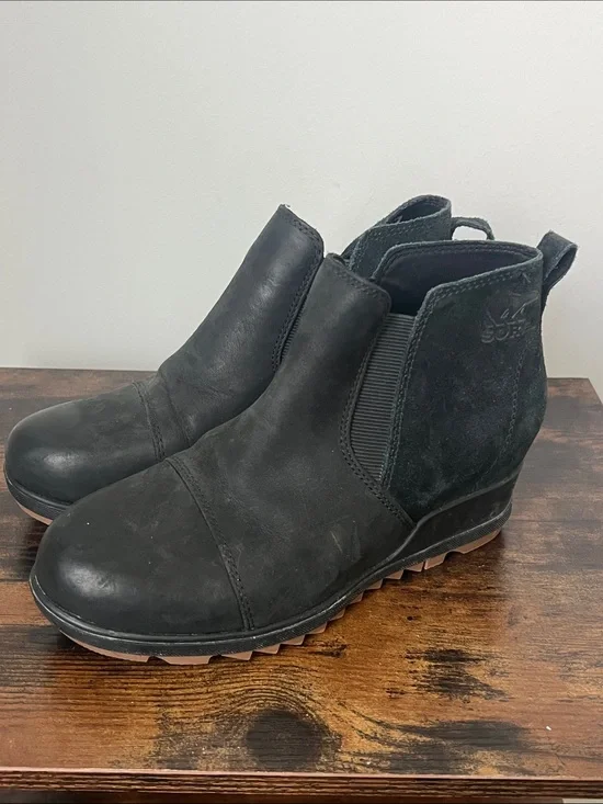 Sorel Black Chelsea Ankle Boots Sz 6 Waterproof
