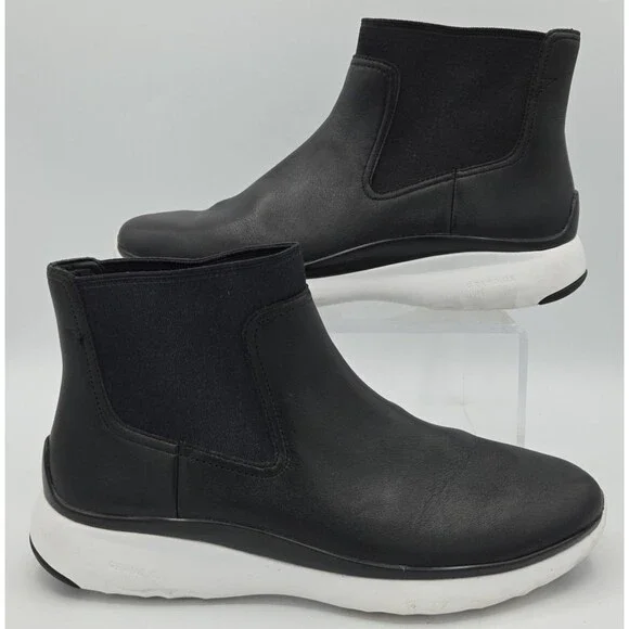 Waterproof Cole Haan 3 Zerogrand Chelsea Black Leather Ankle Boots Size 7B