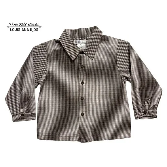 Petit Ami 24m Brown & Blue Gingham Button Down Shirt