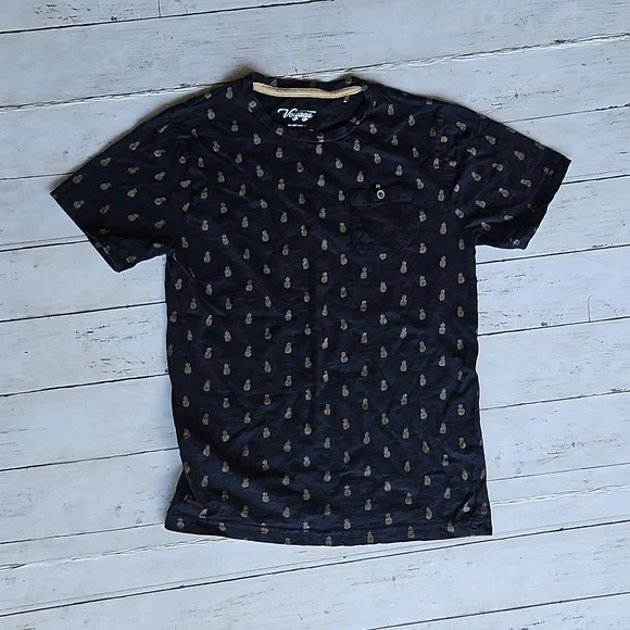 Navy Pineapple Dressy‎ Tee Size L 14/16
