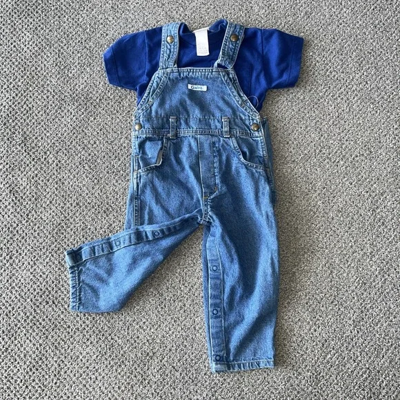 Vintage 1980's Carters Overalls And T Shirt. 24‎ Months, 2T. Denim outfit