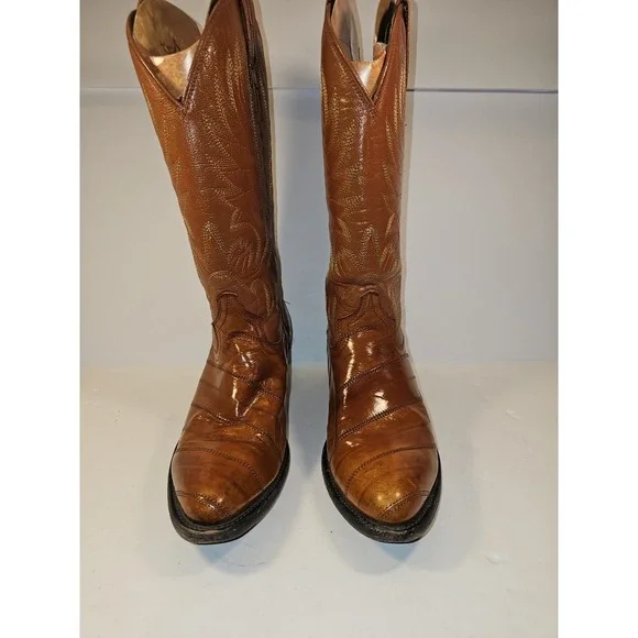 Rebelde Women's Vintage Tan‎ Leather Bootd Size 7C Made In Mexico