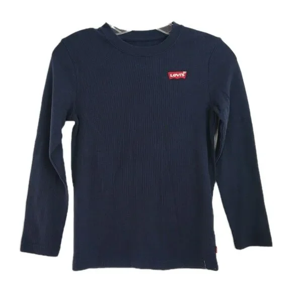 Levi's‎ Long-Sleeve T-Shirt Youth Boys' M (10/12) Navy Blue Crew Neck Pullover