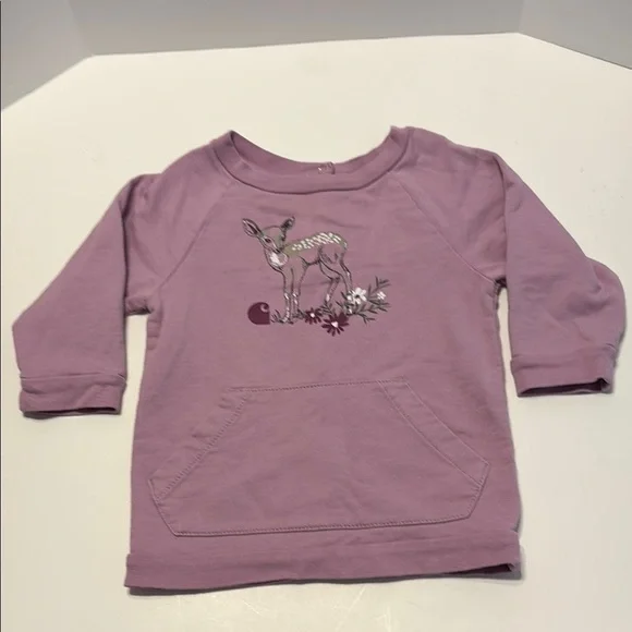 Lavender Graphic Crewneck sweatshirt with Ribbed Cuffs