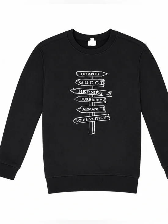 Kid’s Unisex Black Graphic Logo Sweatshirt -