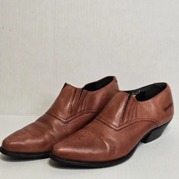 Durango Western Ankle Booties‎ Womens 6.5 Brown Leather Pointed Snip Toe