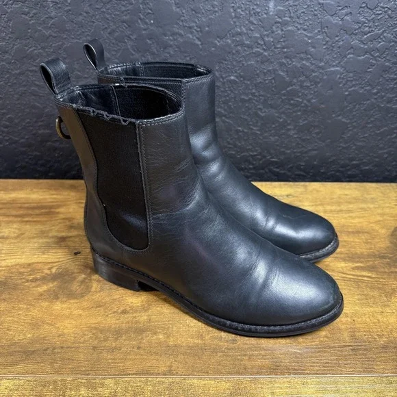 Cole Haan Nike Air D40586 Black‎ Leather Chelsea Ankle Boots Womens 6.5B