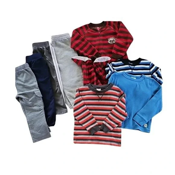 Toddler Boys Clothes Lot 8pc Carters Circo Joe Boxer 3T Shirts Pants Sleeper