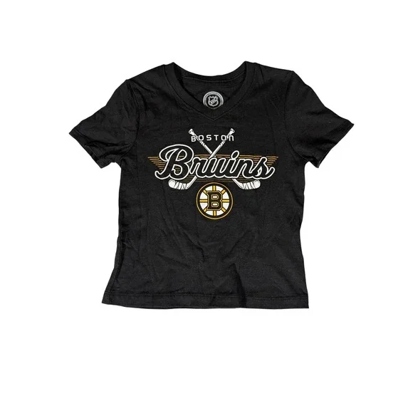 NHL‎ Boston Bruins Toddler Black T-Shirt Short Sleeve XS-ECH-TP-4/5 Hockey