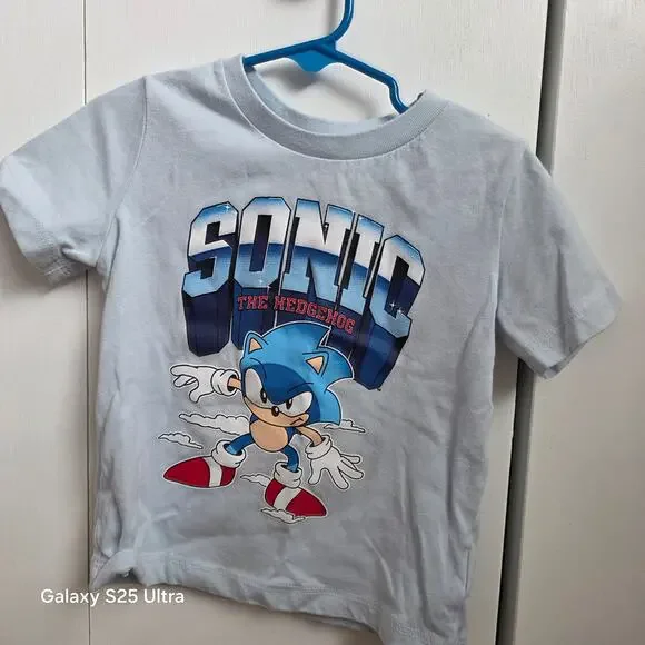 Baby Gap Sonic‎ the Hedgehog light blue tshirt sz 3T