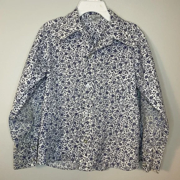 VTG 70s Sears Perma-Prest Disney Winnie‎ the Pooh Floral Shirt Sz 6